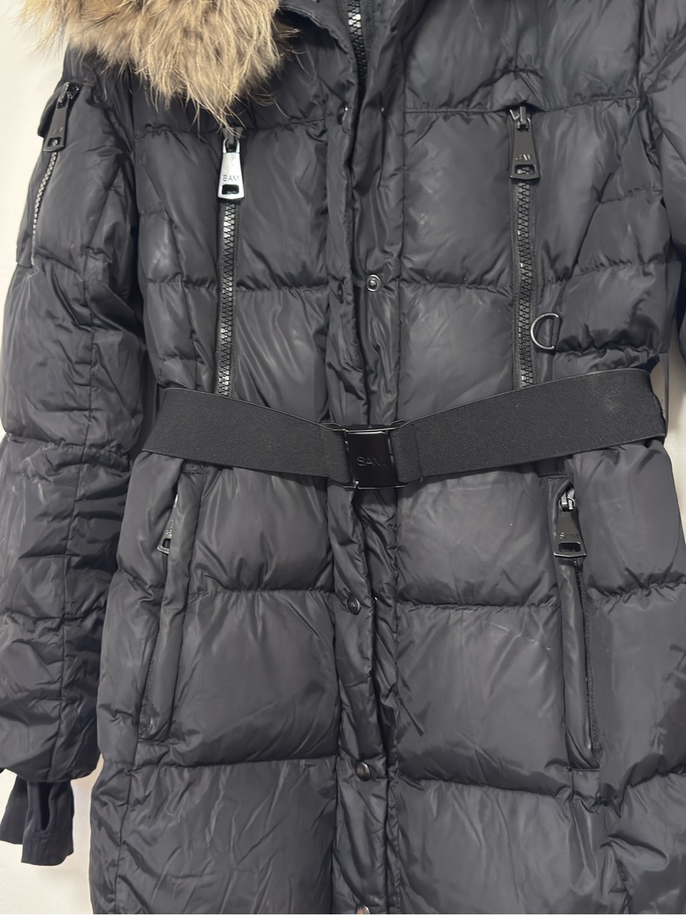 SAM New York Millenium Puffer Down Ski Jacket~Black With Natural Racoon Fur (L) - Picture 14 of 16